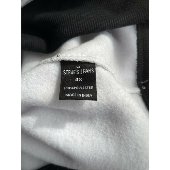 🔧Men’s hoodie Big Tall Size 4XL STEVE’S JEANS White Fleece kangaroo Pockets - Picture 9 of 11